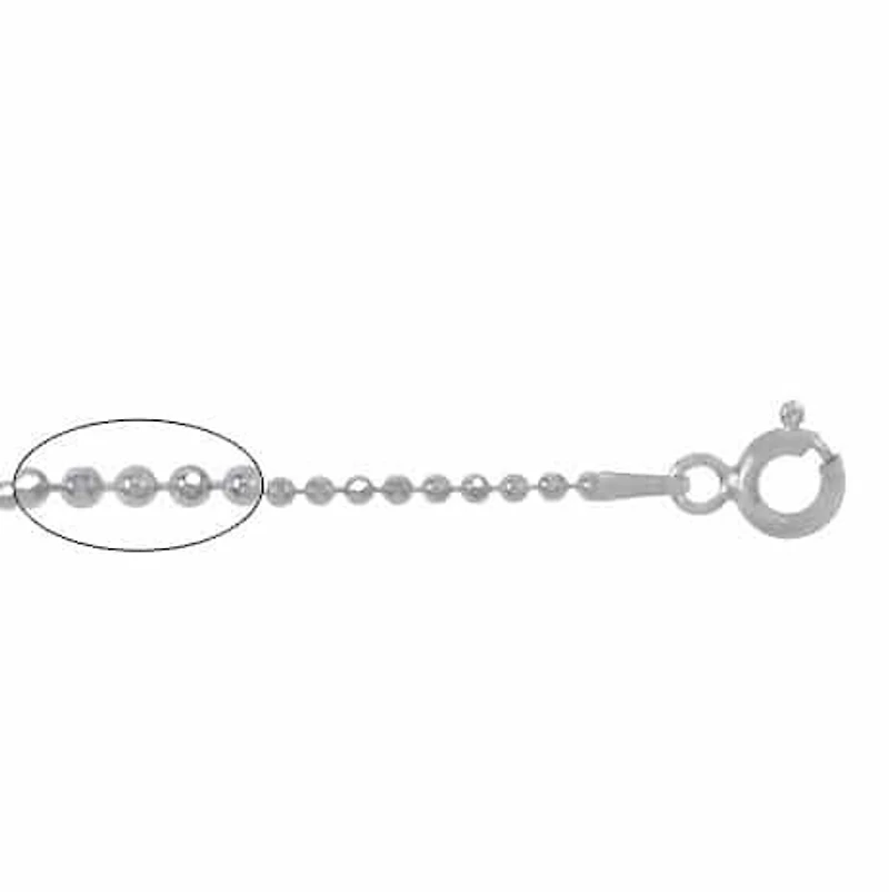 Sterling Silver, 1.5mm Diamond Cut Bead Chain