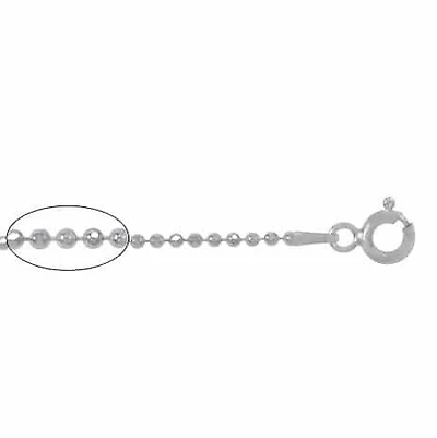 Sterling Silver, 1.5mm Diamond Cut Bead Chain