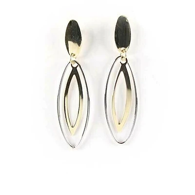10K White & Yellow Gold Dangle Fancy Earrings