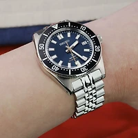 20mm Super-J Louis 316L Stainless Steel Watch Band for Seiko SPB143 63Mas 40.5mm, Brushed V-Clasp