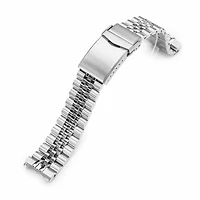 20mm Super-J Louis 316L Stainless Steel Watch Band for Seiko SPB143 63Mas 40.5mm, Brushed V-Clasp