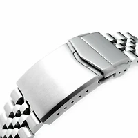 22mm Super-J Louis 316L Stainless Steel Watch Band for Seiko 5, Brushed V-Clasp