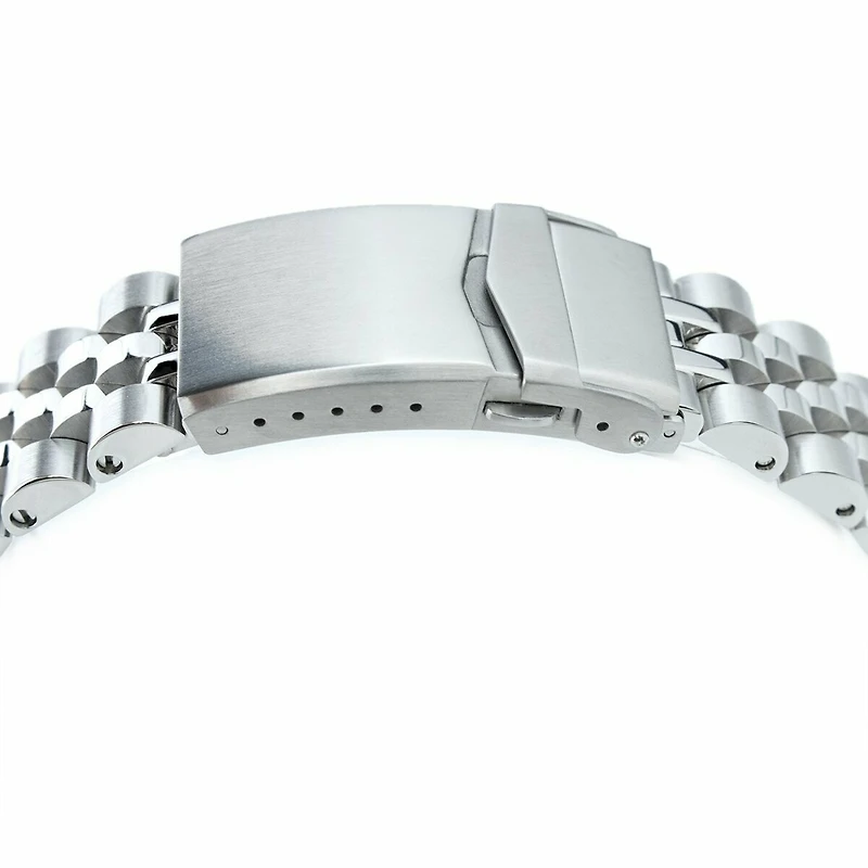 22mm Angus-J Louis JUB 316L Stainless Steel Watch Bracelet for Seiko SKX007, Brushed/Polished, V-Clasp