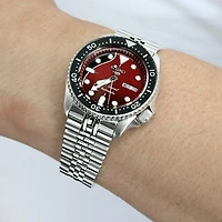 22mm Super-J Louis 316L Stainless Steel Watch Band for Seiko 5, Brushed V-Clasp