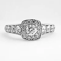 Round Cut Engagement Ring With Halo