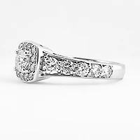 Round Cut Engagement Ring With Halo