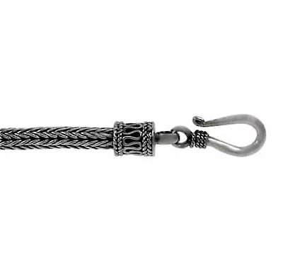 Sterling Silver With Oxidized, 4mm Bracelet
