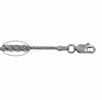 Sterling Silver With Rhodium, 1.7mm Korean Chain