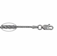 Sterling Silver With Rhodium, 1.7mm Korean Chain
