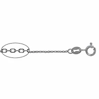Sterling Silver With Rhodium, 1mm Anchor Chain