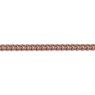 Sterling Silver With Rose Gold, 0.9mm Curb Chain