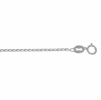 Sterling Silver, 1.1mm Narrow Link Curb Chain With 2 Sides Diamond Cut Finished