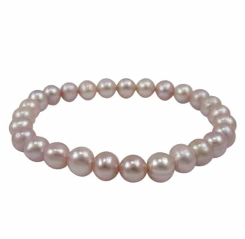Pink Freshwater Pearl Elastic Bracelet