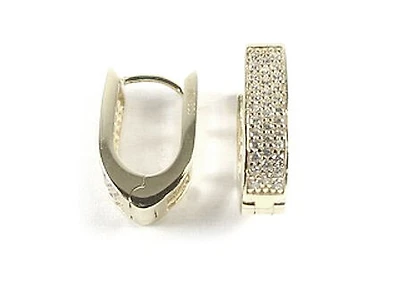 10K Yellow Gold C.Z Hoop Earrings