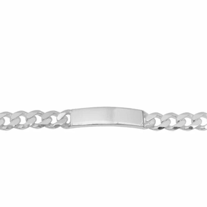 Sterling Silver ID Bracelet, 8.1mm Curb Link