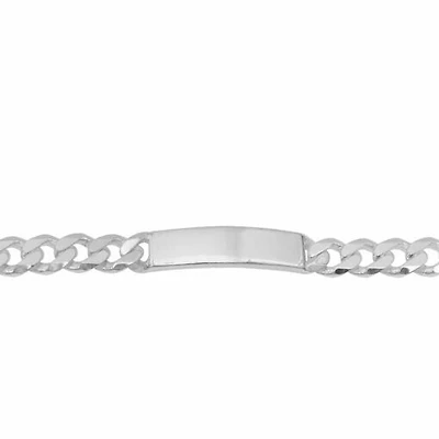 Sterling Silver ID Bracelet, 8.1mm Curb Link