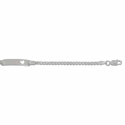 Sterling Silver ID Bracelet With Curb Link And Lobster Clasp