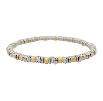 Elastic Bracelet With 4mm Sterling Silver Loop And 4mm 14Kt Gold Filled Ball