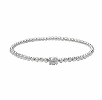 Sterling Silver, Elastic Bracelet With 3mm Smooth Ball Bead