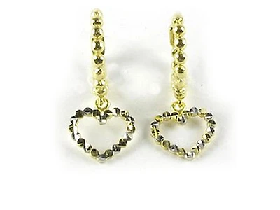 10K Yellow Gold Heart Bead Children's Earrings