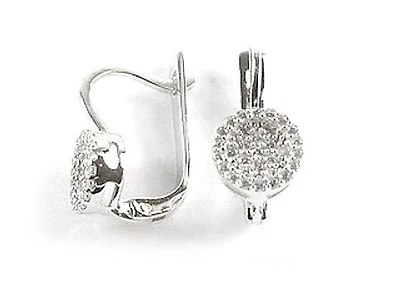 10K White Gold C.Z Circle Earrings