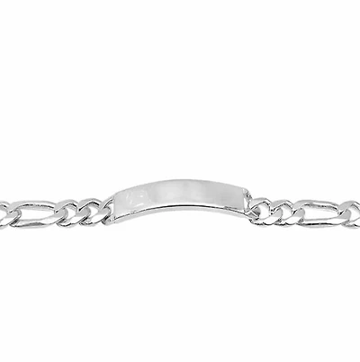 Sterling Silver ID Bracelet With 13mm Figaro Link