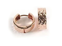 10K Rose Gold Shimmer Cut Huggy Earrings