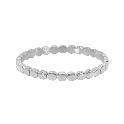 Sterling Silver, 2mm Flat Round Bead Ring