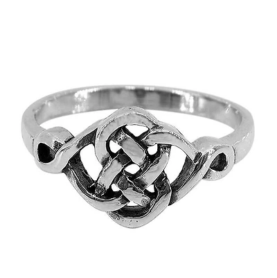 Sterling Silver, 10X16mm Celtic Knot Ring, 2mm Band