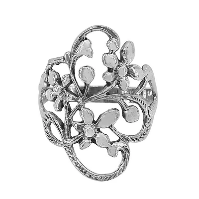 Sterling Silver, 26mm Flower Ring With 3mm Band
