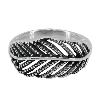 Sterling Silver, 12X20mm Leaf Rings With 2mm Band