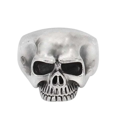 Sterling Silver, Skull Head Ring, 23mm Width