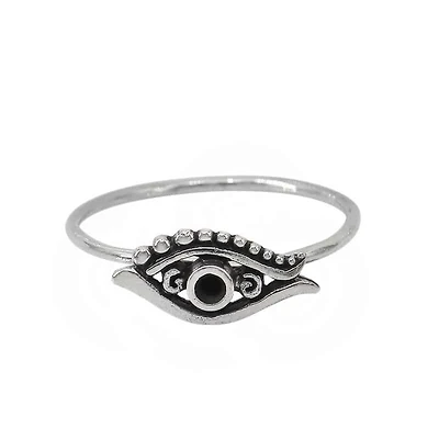 Sterling Silver, 14X7mm Eye Ring, 1mm Band