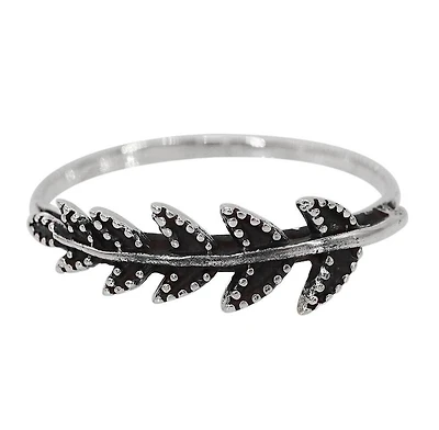 Sterling Silver, Leaf Ring, 6mm Width