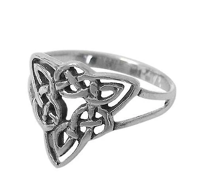 Sterling Silver Ring With Celtic Knot Design. Approximated Knot Size: 15mm Length X 16mm Width