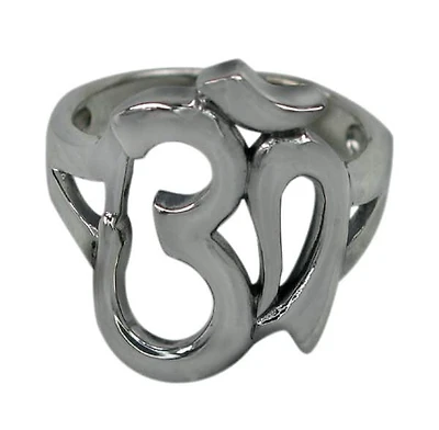 Sterling Silver Om Ring. Approximate Om Size: 18mm Length X 13mm Width