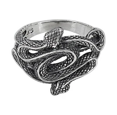 Sterling Silver, Double Snake Ring, 20mm Width