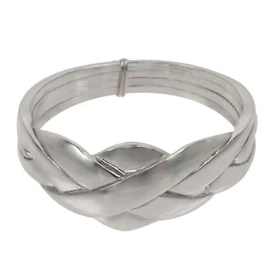 Sterling Silver, Smooth 4 Piece Puzzle Ring. Approx Size: 10mm Width