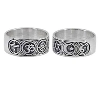 Sterling Silver Interfaith Unity Ring,9.5mm Width