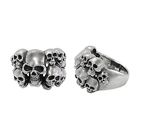 Sterling Silver Ring Skull, 19mm Frame