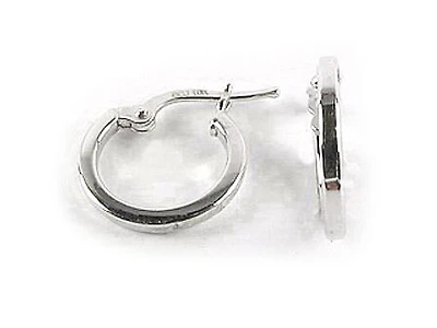 10K White Gold Polished Hoop Earrings