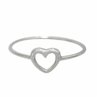 Sterling Silver With Rhodium, 6X6mm Heart Ring