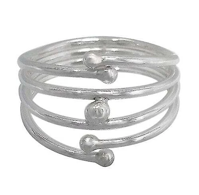Sterling Silver, Smooth Unique Style Band Ring. Approx Size: 15mm Width