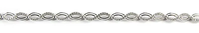 10K White Gold Crossover Loop C.Z Bracelet