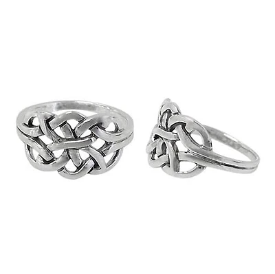 Sterling Silver Ring Celtic Knot Design. Approximate Knot Size: 12Mm L X 17mm W
