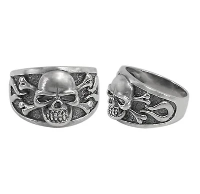 Sterling Silver Skull Ring, 17mm Width