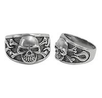 Sterling Silver Skull Ring, 17mm Width