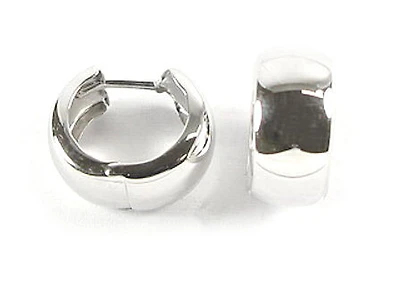 10K White Gold Polished Huggy Earrings