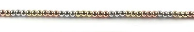 10K Yellow, White & Rose Gold Smooth Ball Bracelet