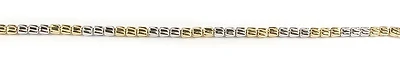 10K Yellow & White Gold Simple Shimmer Cut Bead Ball Bracelet